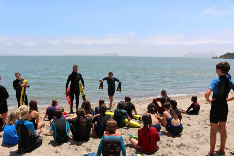 Group activity at Quarry Beach